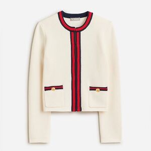 J Crew Emilie sweater lady jacket with contrast trim